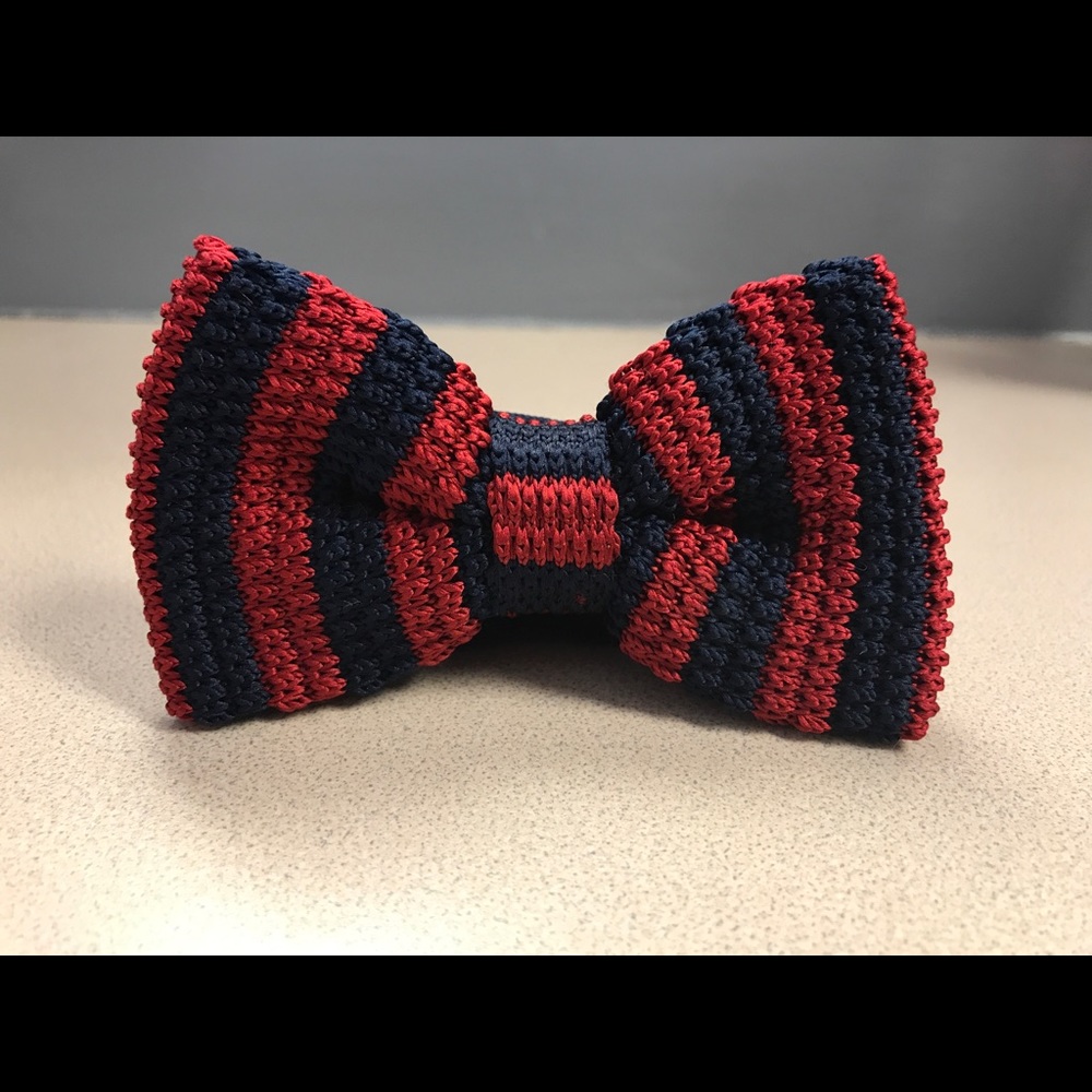 Navy and Red Bow tie